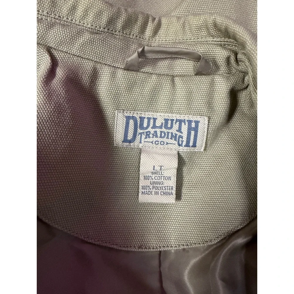 Duluth Trading Mens Fire Hose Presentation Jacket Khaki Canvas Blazer Utility LT
